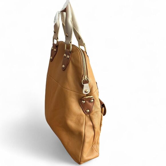 Emma Fox Two-Tone Leather Satchel - Picture 2 of 7